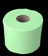 Rouleau de papier toilette vert sur fond noir