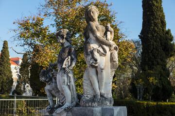 Portugal Queluz Palace on a sunny autumn day