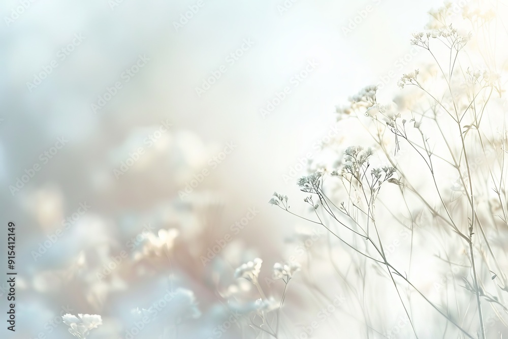 Wall mural light white background with a hint of a soft, blurred vignette around the edges