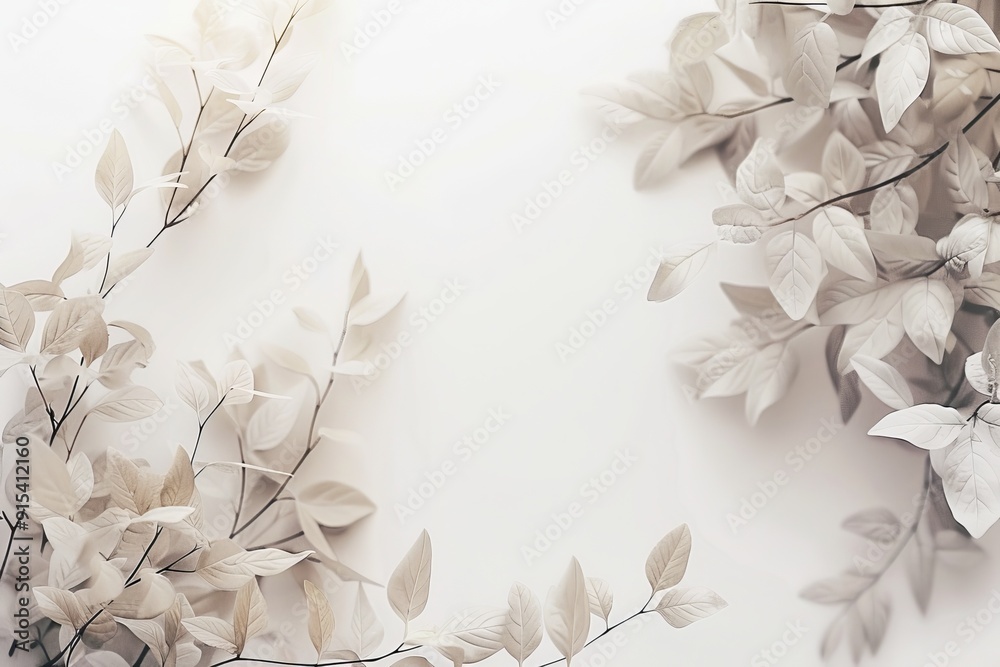 Wall mural light white background with a hint of a soft, blurred vignette around the edges