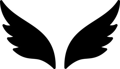 vector pair of wings. bird, angel, symbol
