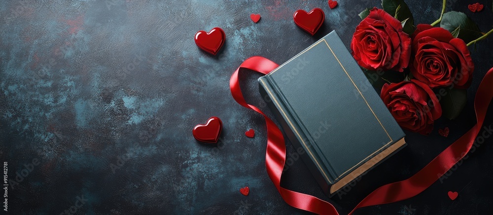 Aufkleber natural backdrops and books for quotes featuring roses hearts red ribbons and valentine s day themes