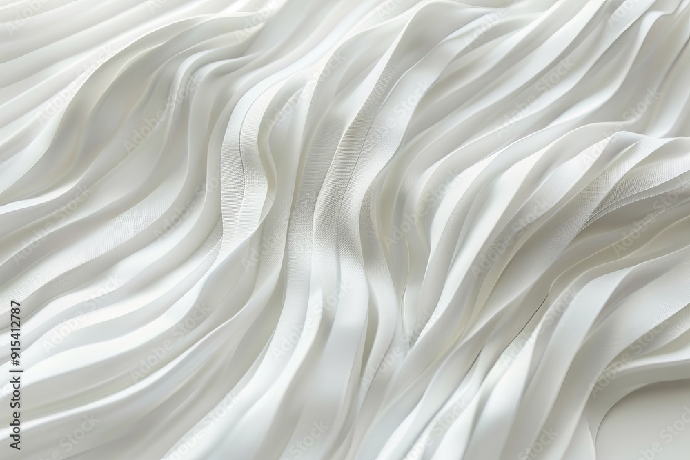 Wall mural subtle white background with thin, wavy lines in very light grey creating a calm pattern