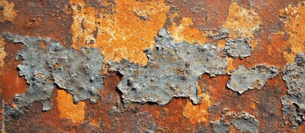 Poster highly corroded metal plate. with copy space image. place for adding text or design