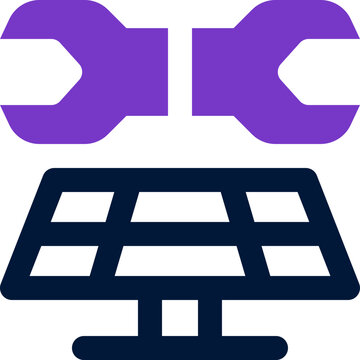 recommend clip art: solar panel maintenance icon. vector dual tone icon for your website, mobile, presentation, and logo design.