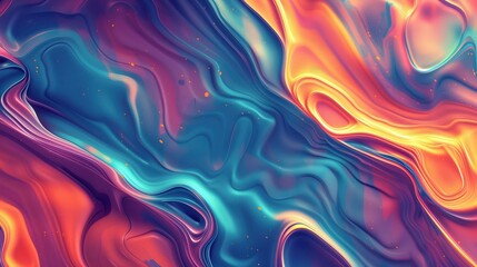 Obraz premium Abstract Wavy Background with Vibrant Colors and Glowing Dots