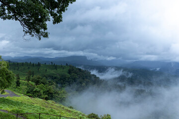 clouds over the mountains