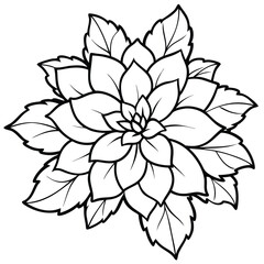 Beautiful flowers printable coloring page spring floral isolated on white background