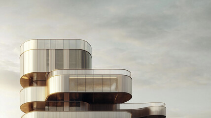 Future oriented minimalist metal architecture
