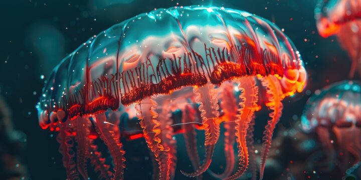 Bloodybelly comb jelly Lampocteis cruentiventer in detail - Powered by Adobe