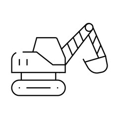 excavator construction vehicle line icon vector. excavator construction vehicle sign. isolated contour symbol black illustration