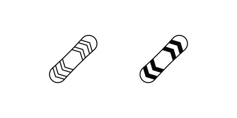 snowboard  set icon with white background vector stock illustration