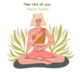 Mental Health Awareness booklets. Mindfulness and Psychology. Vector.