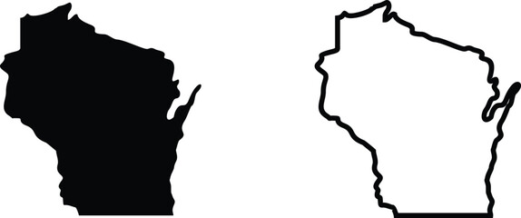 wisconsin map isolated on a transparent background