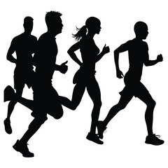 Collection of Dynamic Running Silhouettes