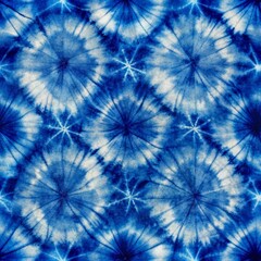 Indigo blue shibori tie-dye seamless pattern