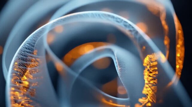 Digital animation of abstract fractal patterns evolving and changing, mesmerizing visuals, and complex design.