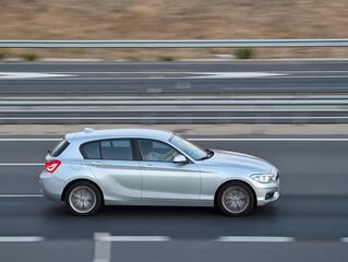 Obraz premium car, vehicle, technology, highway, panning, motion, background,