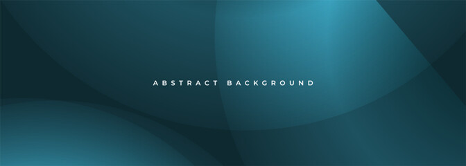 Dark blue abstract background with circles. Blue modern abstract wide banner with geometric shapes. Vector illustration