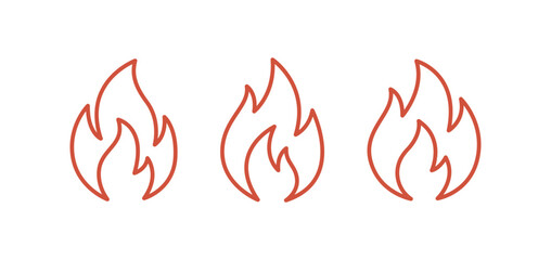 Fire flame icons set. Modern vector icon design.
