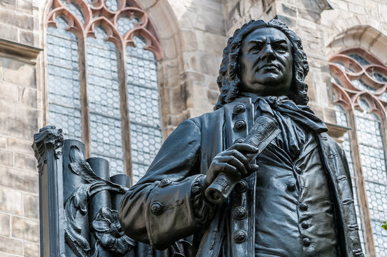 Statue von J. S. Bach in Leipzig Sachsen Deutschland