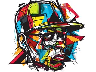 Fototapeta premium Vibrant Graffiti Inspired Streetwear Design for Sticker or Apparel