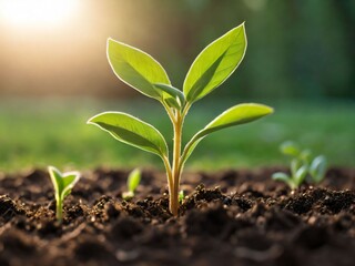 Young plant springing up_9 Generative AI
