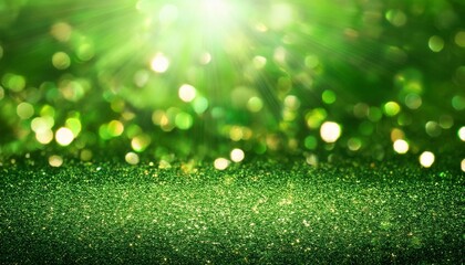 Obraz premium green glitter with light effects and bokeh effect