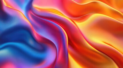 Obraz premium Vibrant 3D fabric background with flowing silk and bright lighting, lively textile design