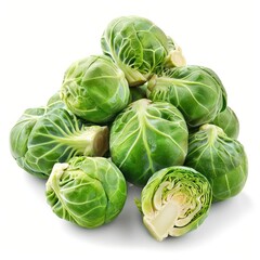 Fototapeta premium Green Brussel sprouts, ready to be cooked or eaten raw.