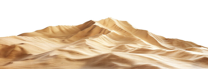 Golden sand dunes in a desert landscape, cut out