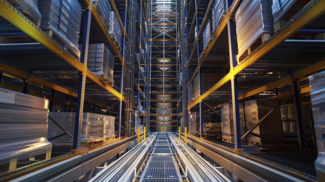 Automated warehouse with stacker cranes