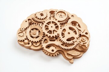 Fototapeta premium A transparent background with a mechanical brain and gears