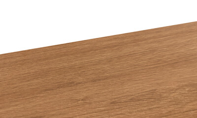 View of wood or wooden table top corner Isolated on white background