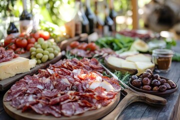 Obraz premium Traditional French or Italian buffet snacks
