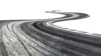 Race track with sharp curves, cut out