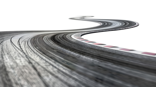 Race track with sharp curves, cut out
