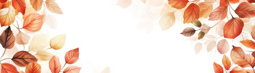 A vibrant display of autumn leaves framed against a light background, perfect for seasonal themes and nature-inspired designs.