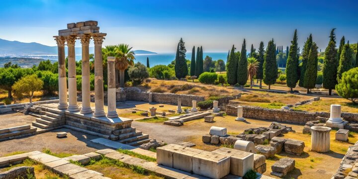 Ruins of the ancient healing temple Asklepieion on Kos Island, Greece , ancient, ruins, Asklepieion, Kos Island