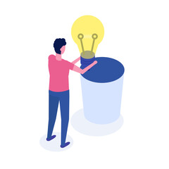 Ineffective ideas are discarded, business failures and an excess of project concepts are abandoned, as frustrated entrepreneurs toss lightbulb ideas into the wastebasket