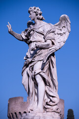 Obraz premium Statue on Ponte Sant'Angelo in Rome, Italy