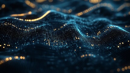 A sleek, modern representation of tech-enhanced grain, featuring microchip lines and glowing tech elements. The grains surface is integrated with circuits and nano-technology, with connecting points