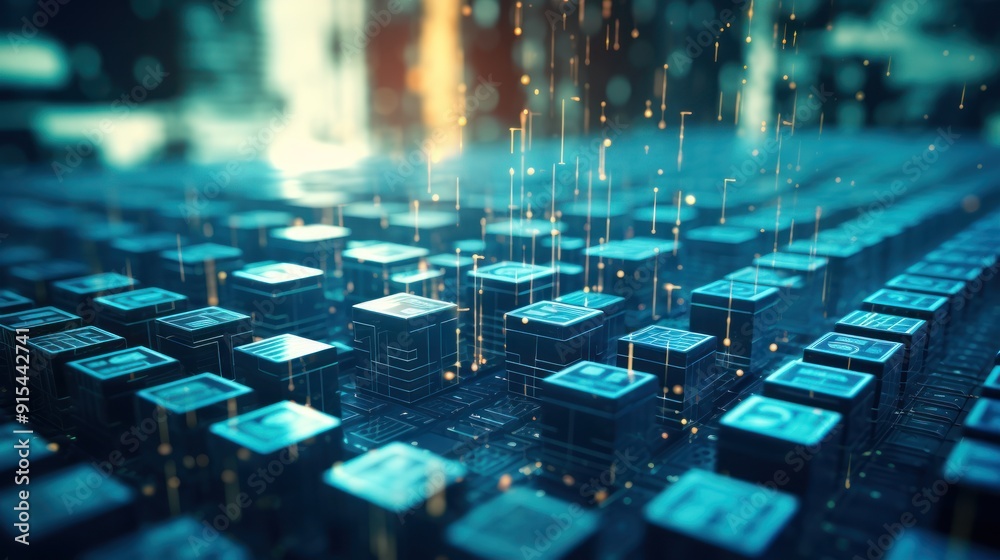 Poster big data binary code futuristic information technology,