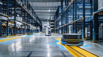 The automated guided vehicle (AGV) is used to transport materials in a warehouse