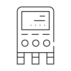 gauge manifold measuring equipment line icon vector. gauge manifold measuring equipment sign. isolated contour symbol black illustration