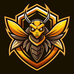 Bee mascot for sports and esports vector logo