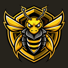 Bee mascot for sports and esports vector logo
