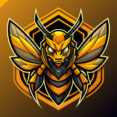 Obraz premium Bee mascot esport game logo illustration for sport game team