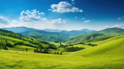 Fototapeta premium springtime landscape in mountains. 