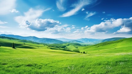 Obraz premium springtime landscape in mountains. 